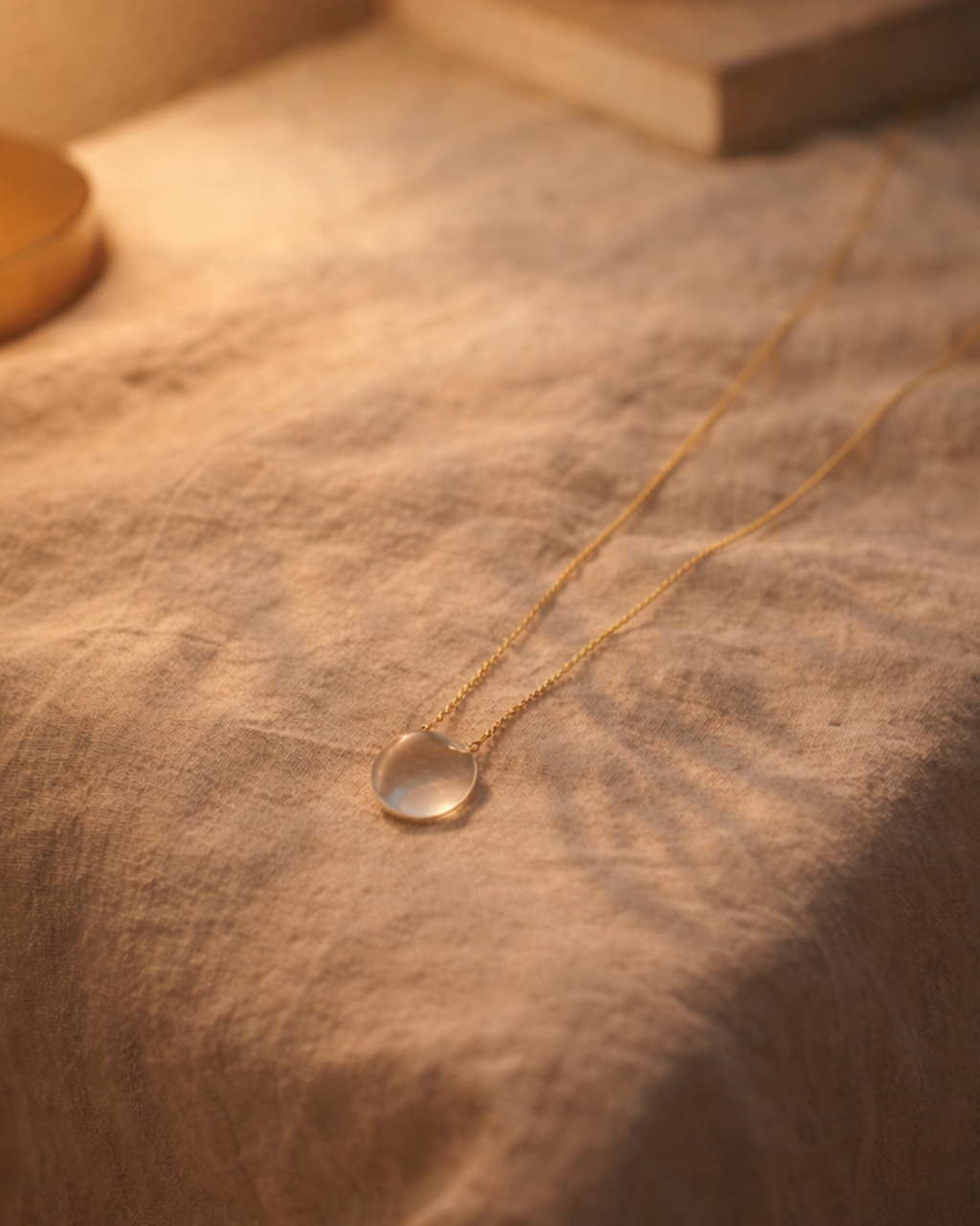 Clear Quartz Coin Pendant