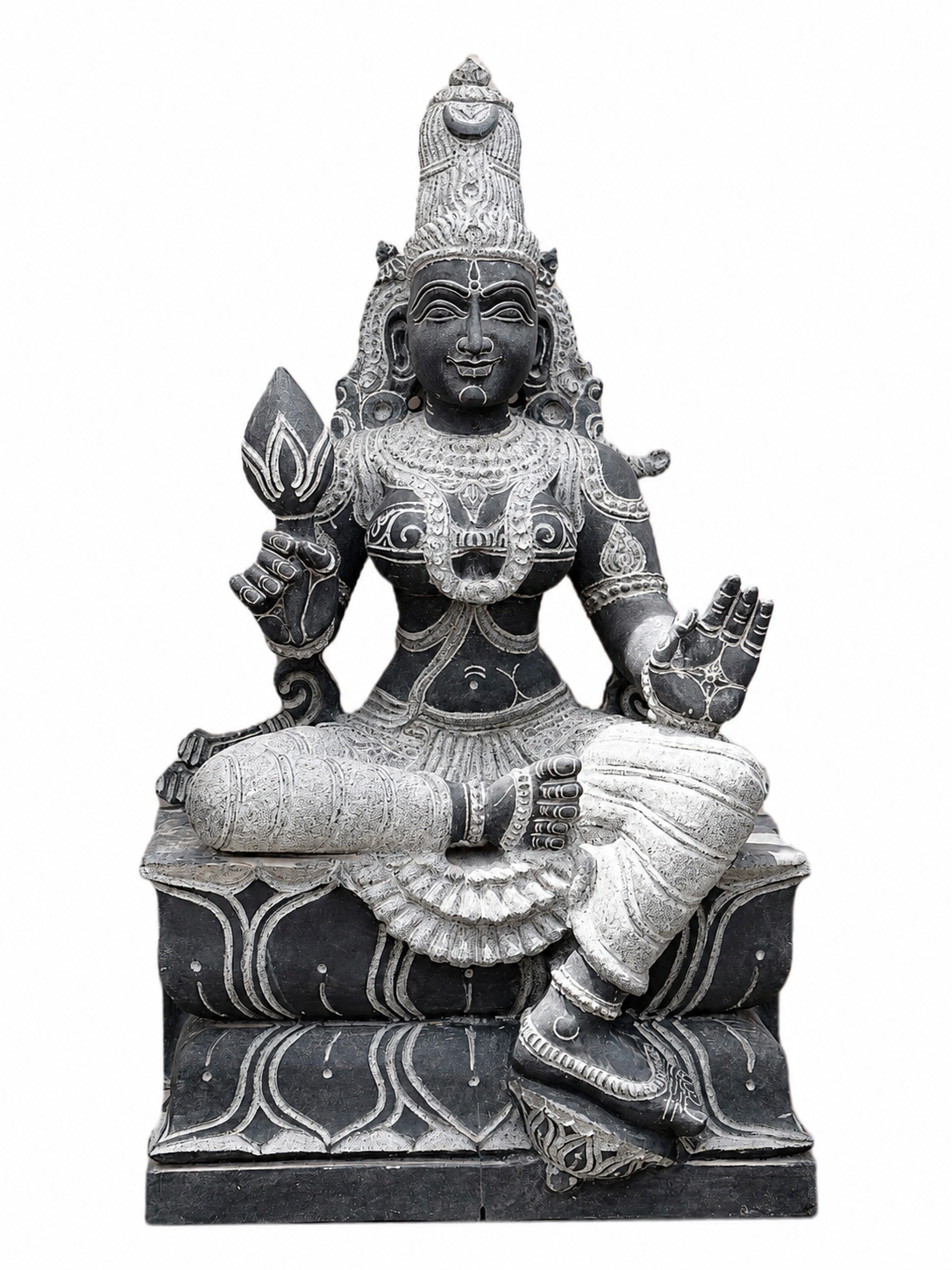 Sri Adi Lakshmi Black Stone Statue