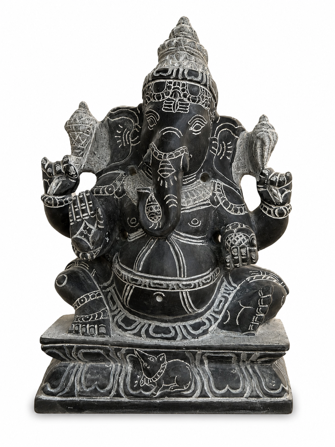 Sri Siddhi Ganesha Black Stone Statue