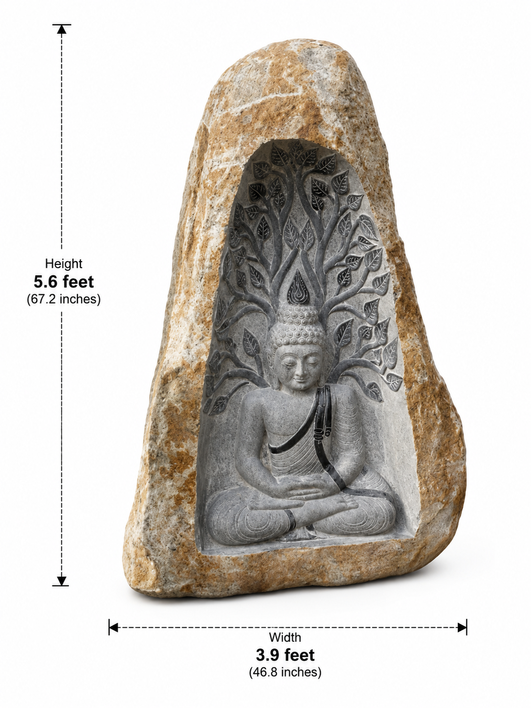 5.6 ft Buddha Beneath the Bodhi Tree Statue