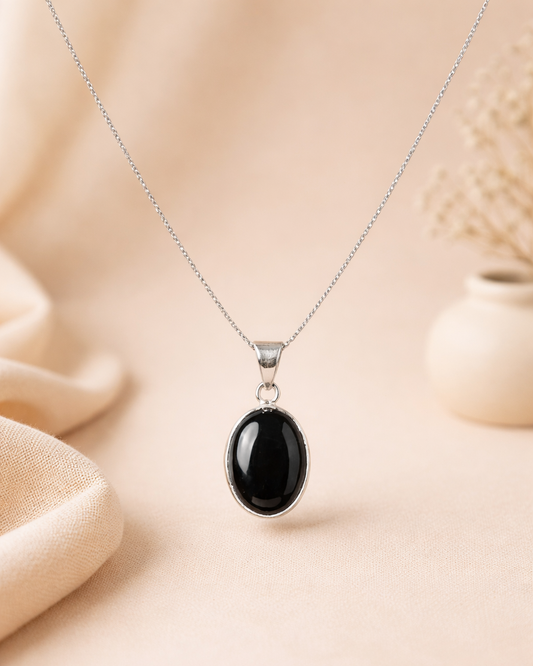 Natural Black Onyx Stone Necklace