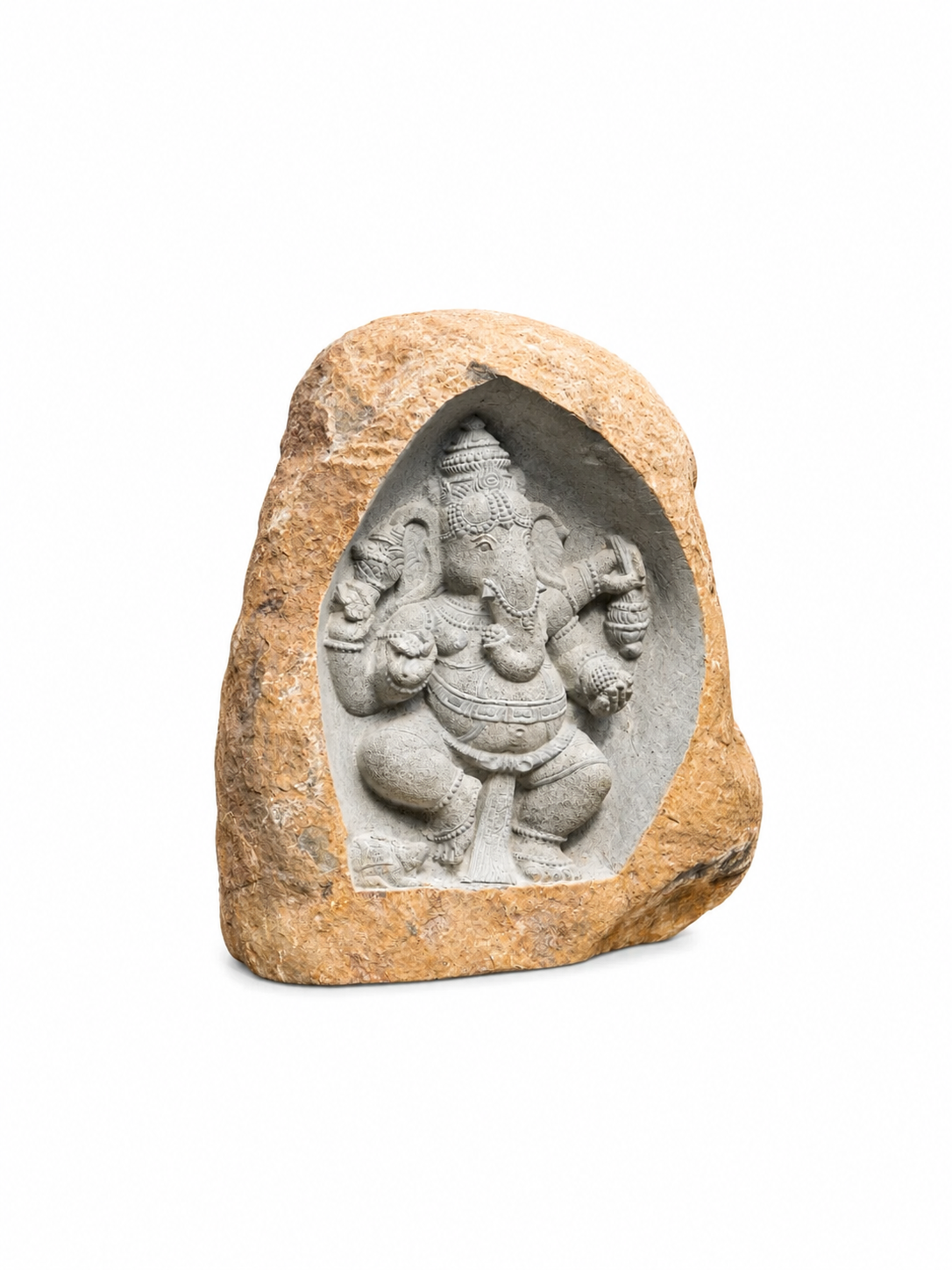 3.6 ft Ganesha Boulder Sculpture