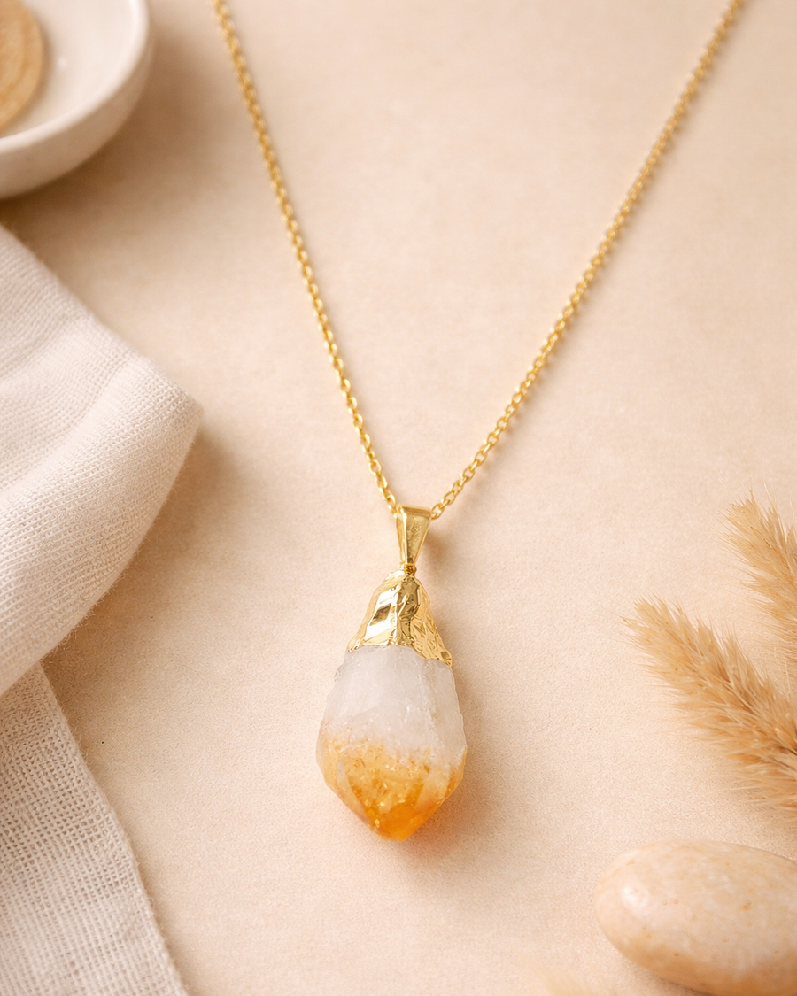 Citrine Raw Crystal Pendant
