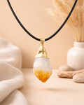 Citrine Raw Crystal Pendant Black Cord