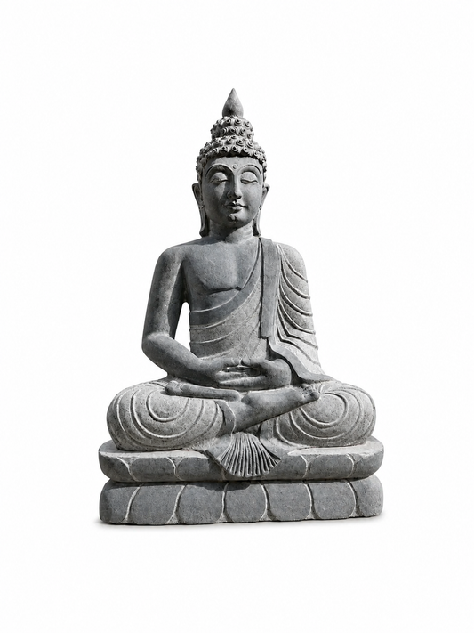 3 ft Meditating Buddha on Lotus Throne Statue