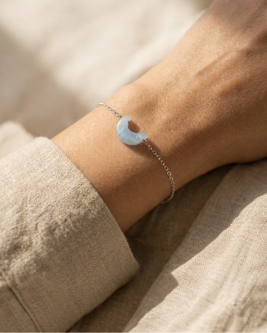 Aquamarine Moon Bracelet