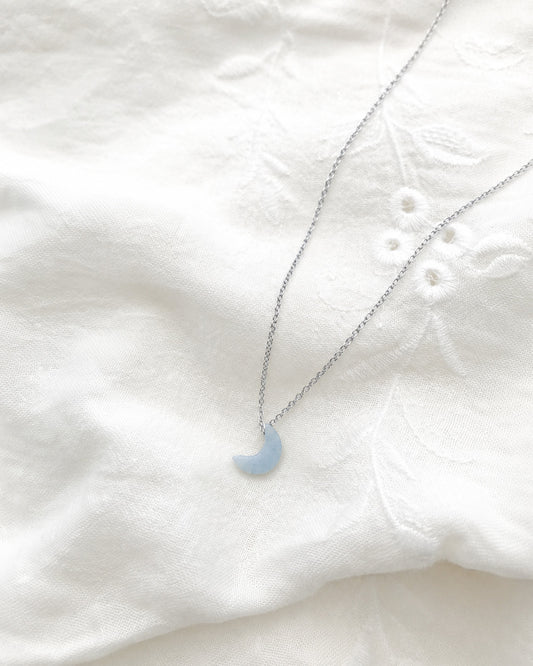 natural aquamarine crescent moon pendant rex stones