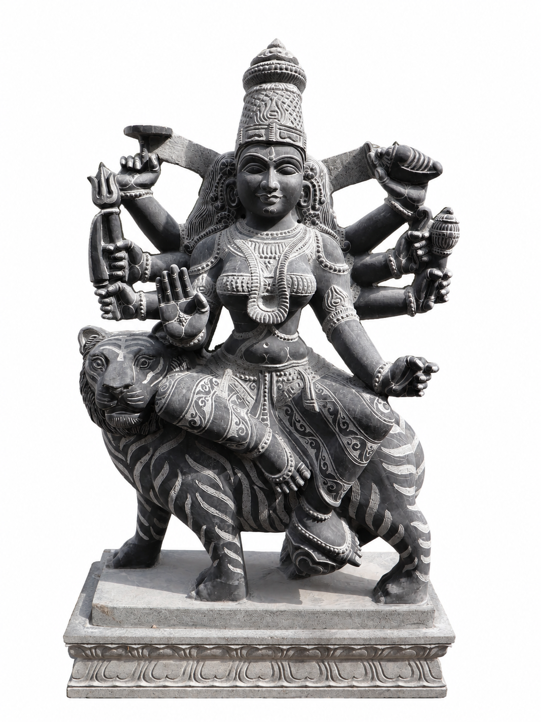 4.6 ft Durga Devi Riding Tiger Statue