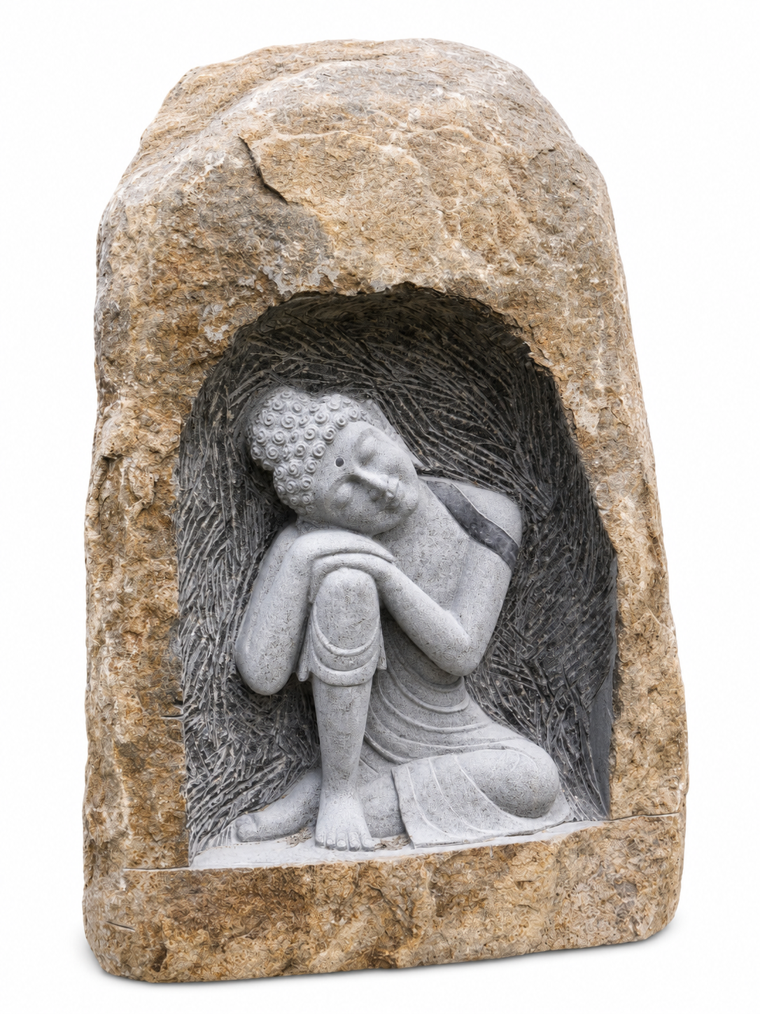 4.6 ft Resting Buddha Natural Boulder Sculpture