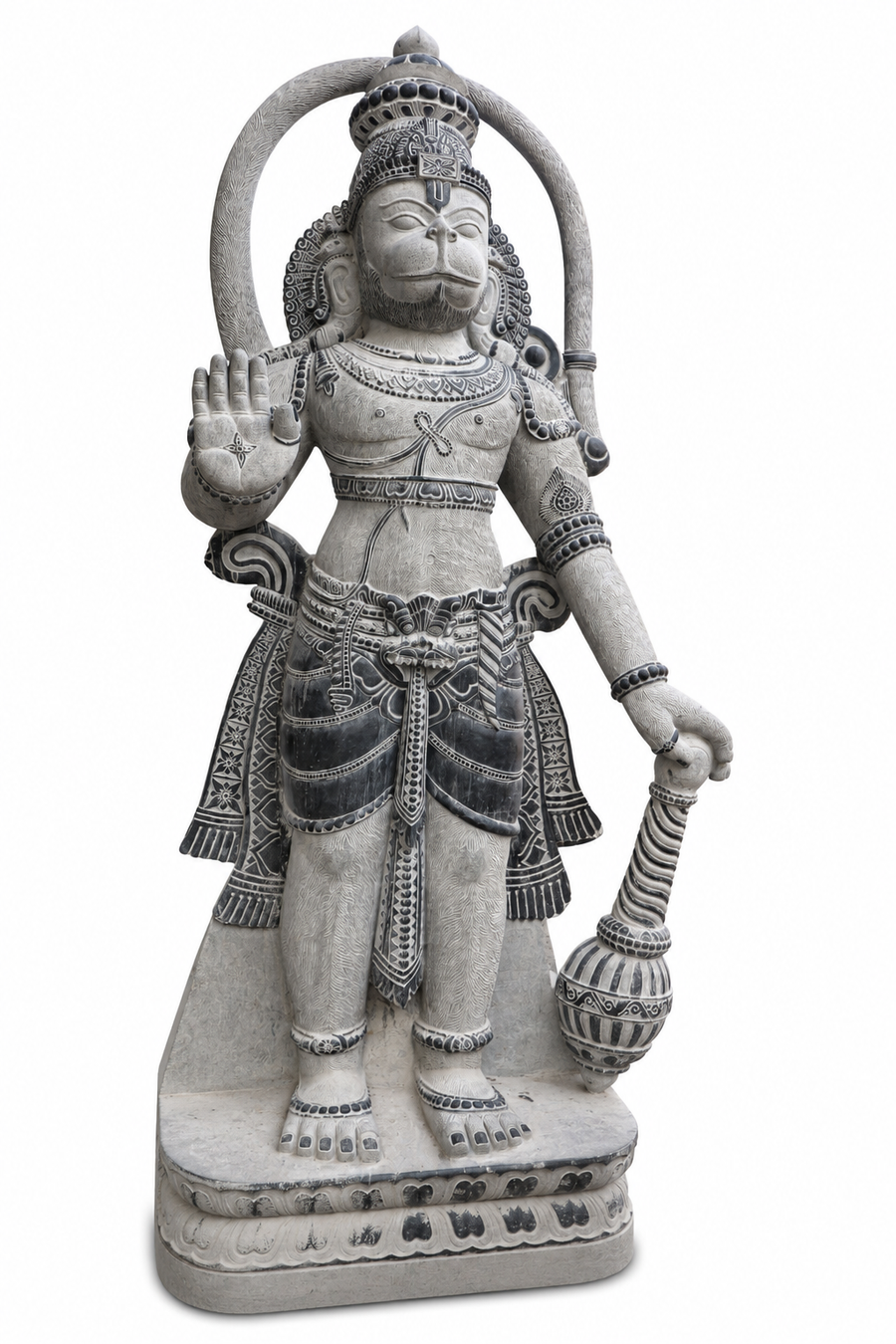 13 ft Monumental Guardian Deity with Mace Statue