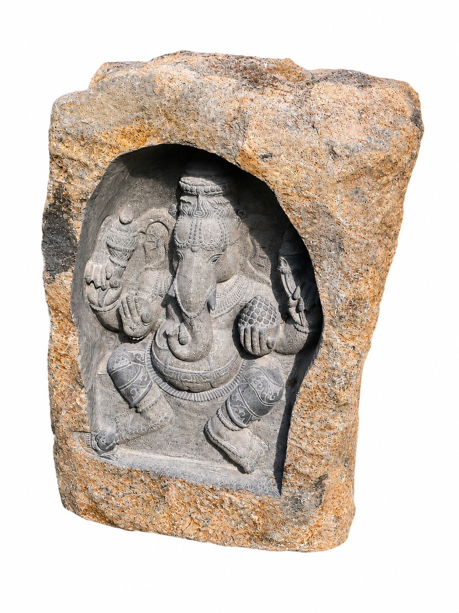 3.9 ft Dancing Ganesha Boulder Statue