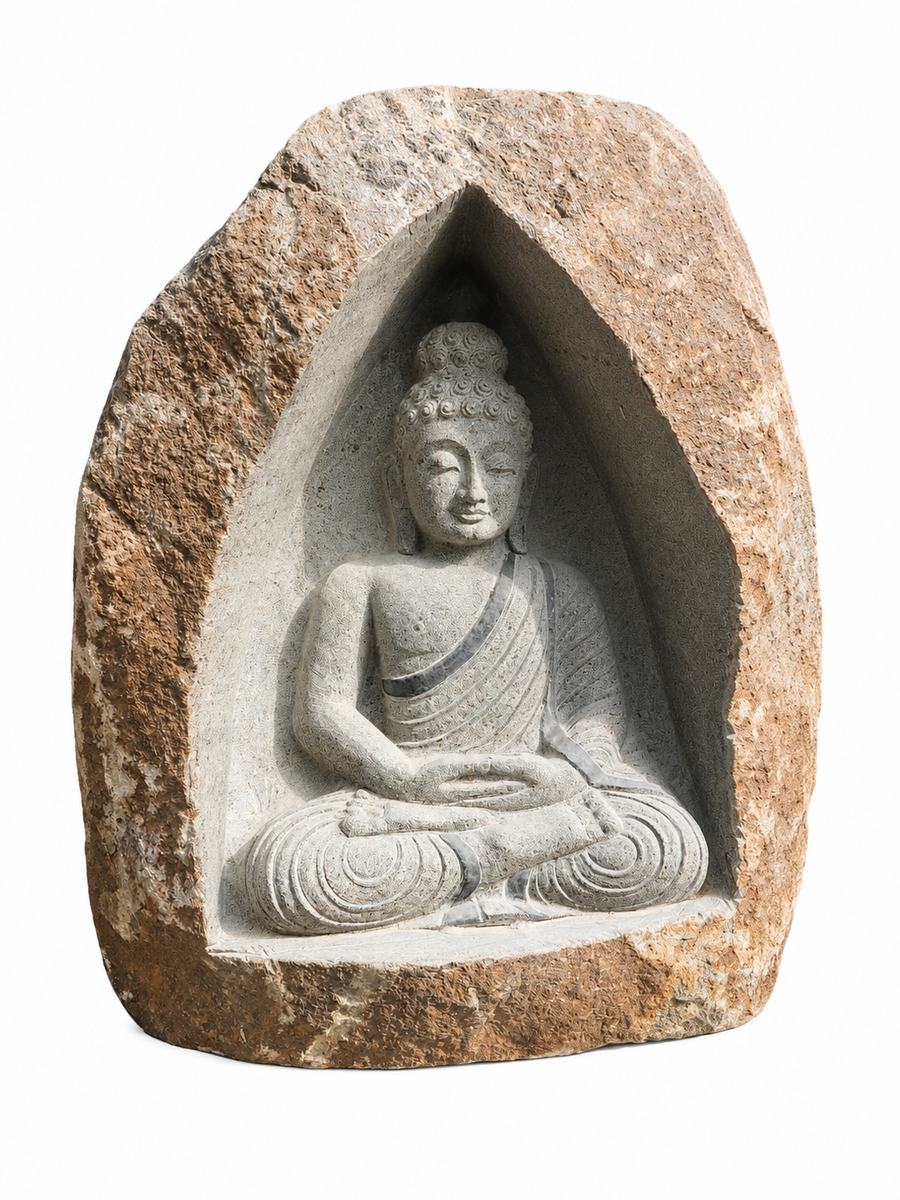 3.6 ft Buddha Boulder Statue