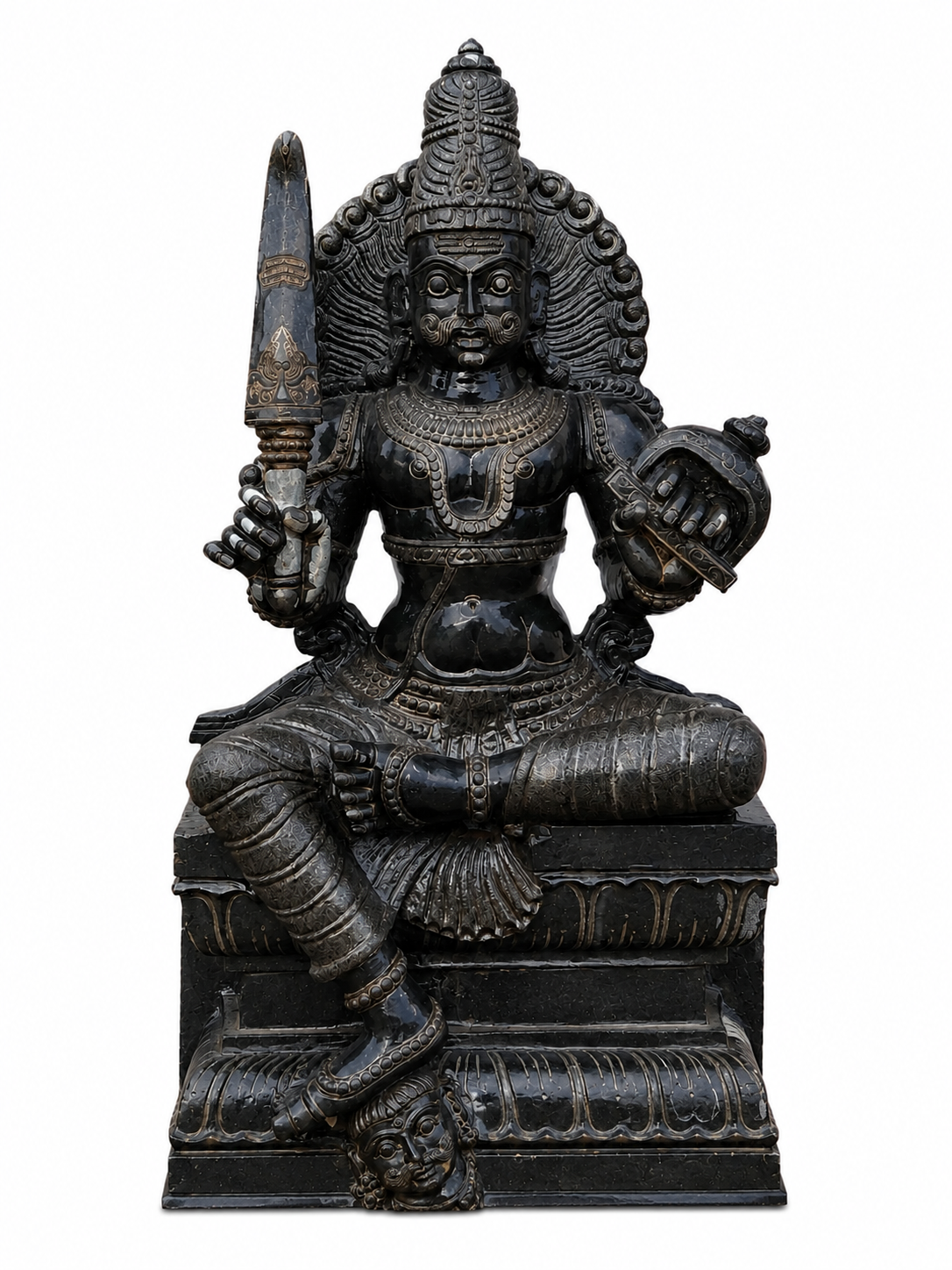 Sri Munishvaran Black Stone Statue