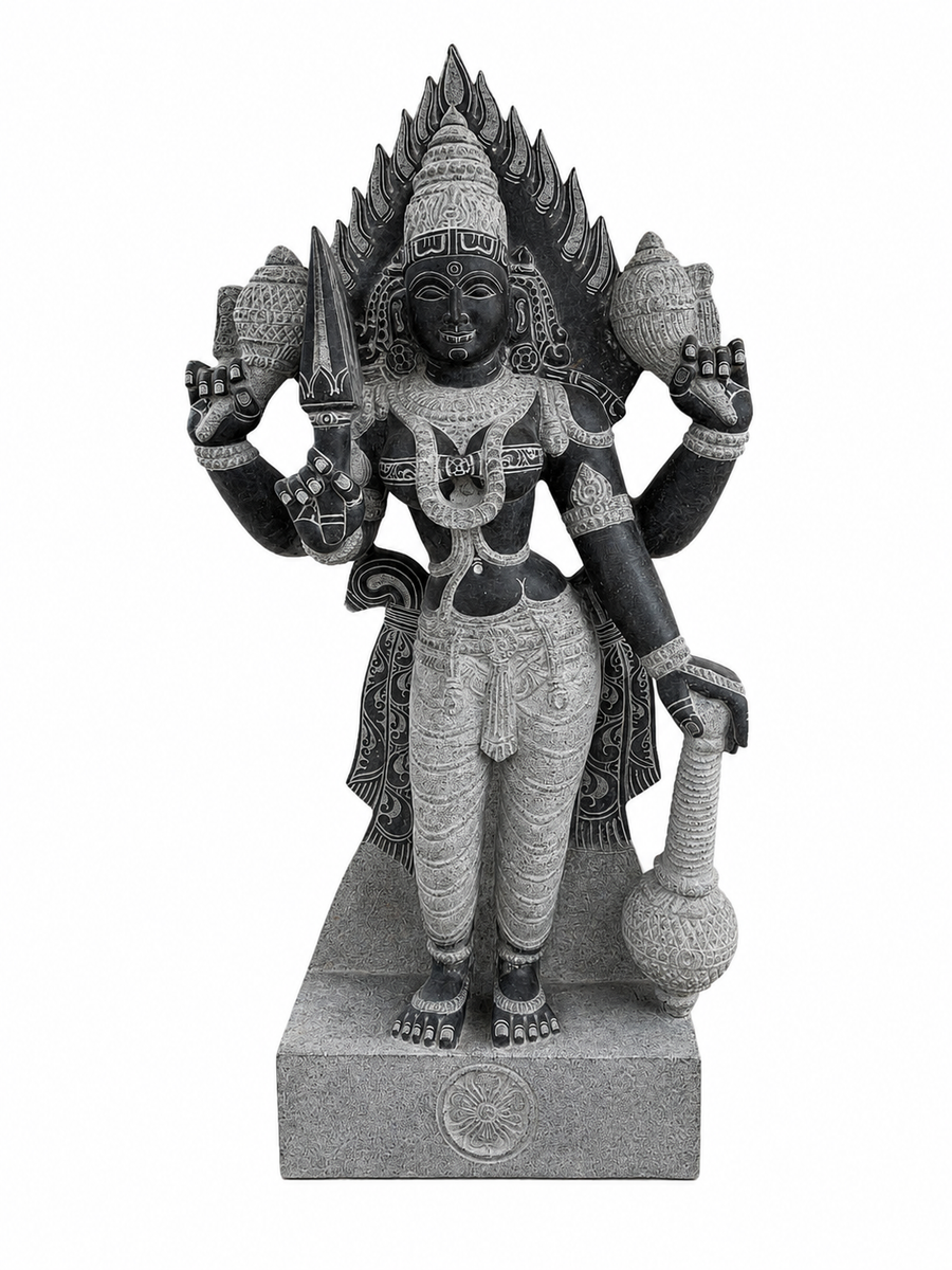 Sri Thuvara Sakthi Side Black Stone Statue