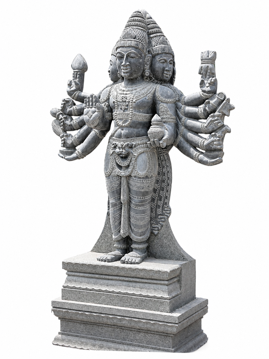 Sri Arumuga Swamy Black Stone Statue