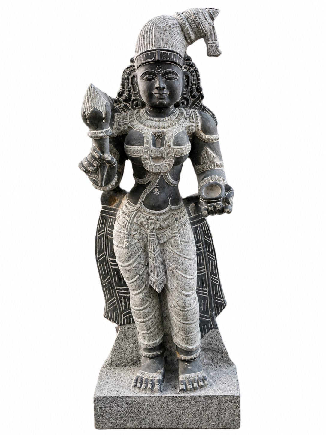 Sri Meenakshi Amman Black Stone Statue