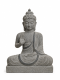 Abhaya Mudra Buddha Black Stone Statue