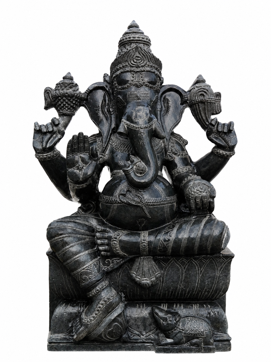 Sri Vinayagar Black Stone Statue