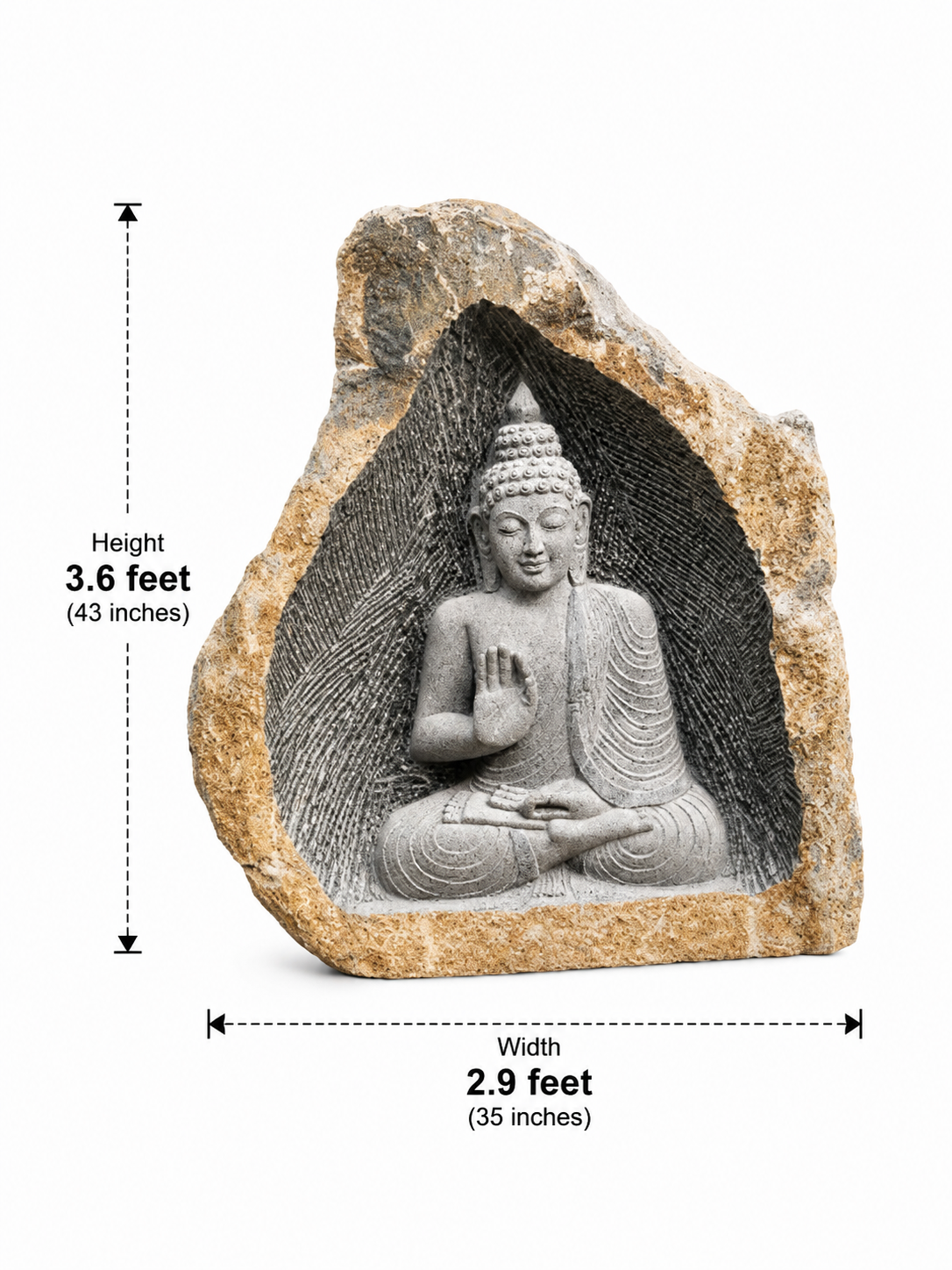 3.6 ft Meditating Buddha Boulder Sculpture
