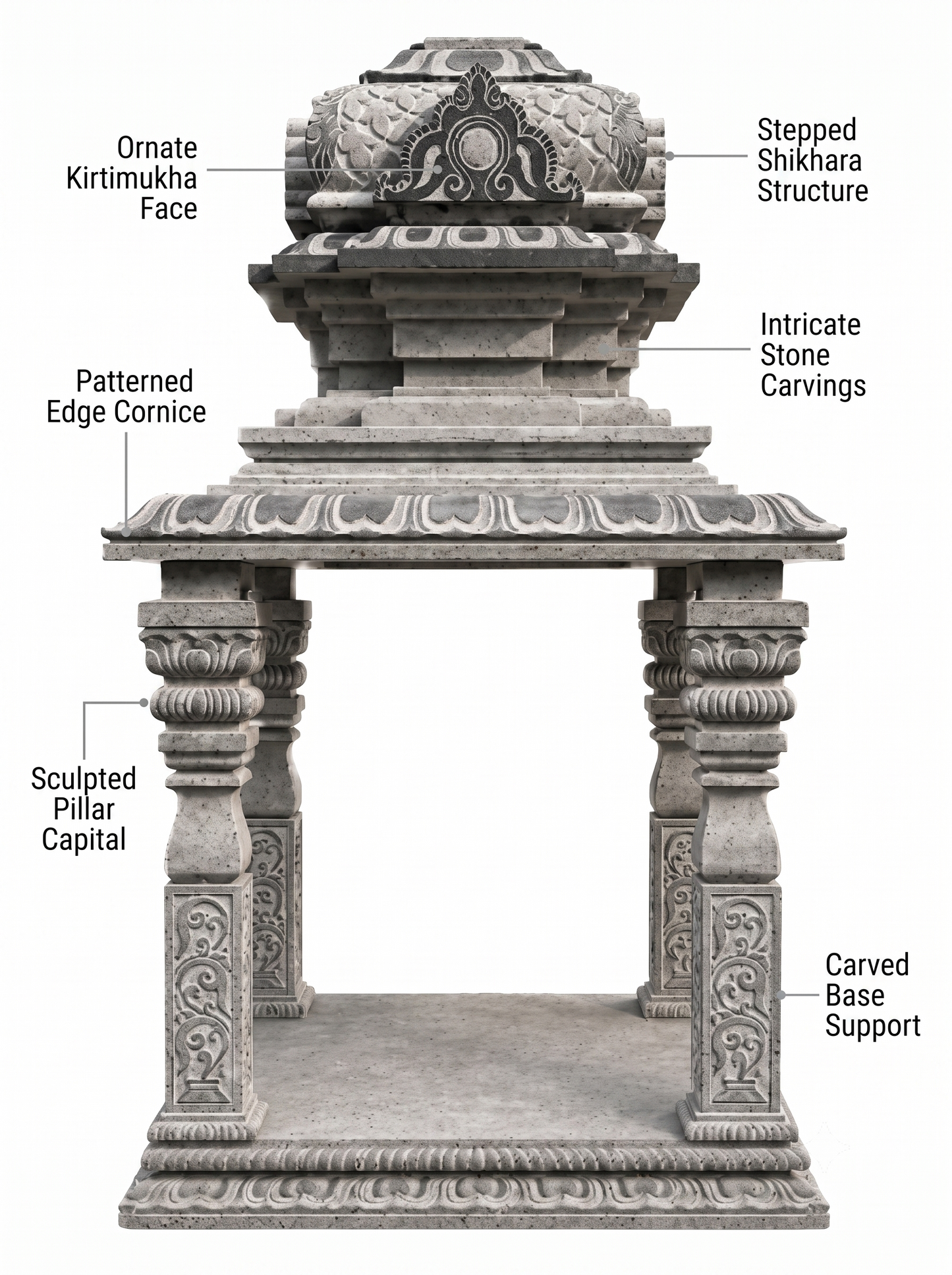 6 ft Traditional Carved Stone Mandapam