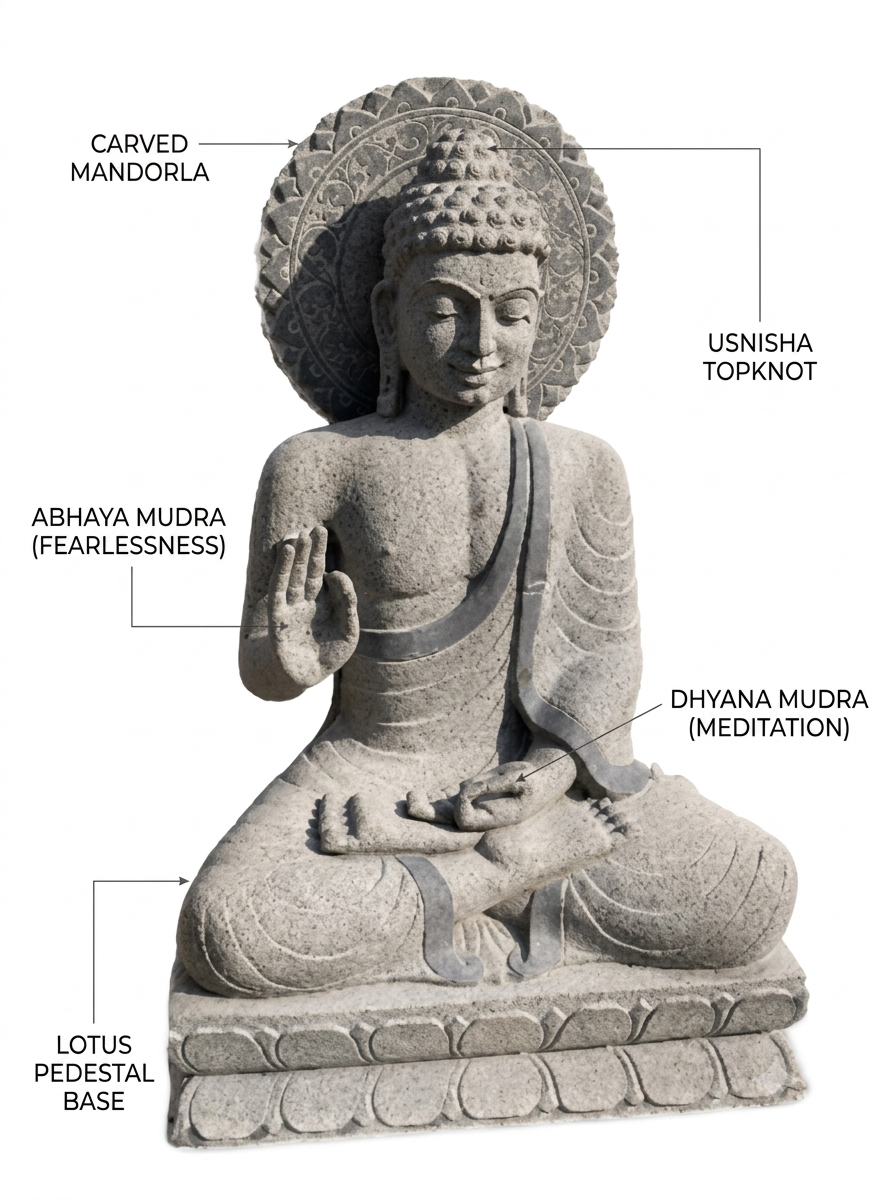 3.6 ft Meditating Buddha Statue