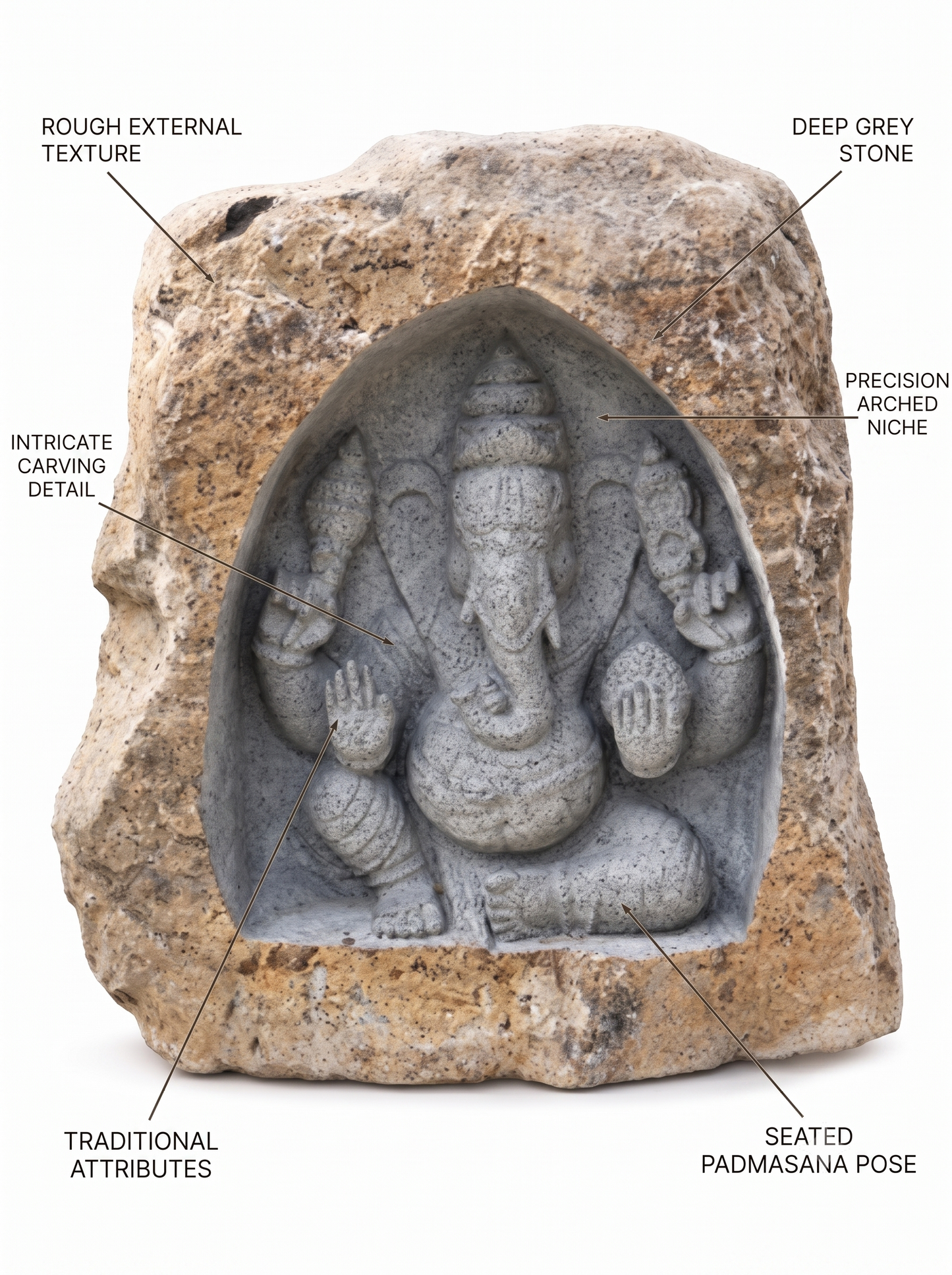 4.6 ft Ganesha Boulder Sculpture