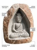 3.6 ft Buddha Boulder Statue