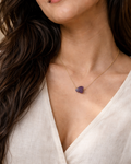 Handcrafted raw amethyst gold plated necklace