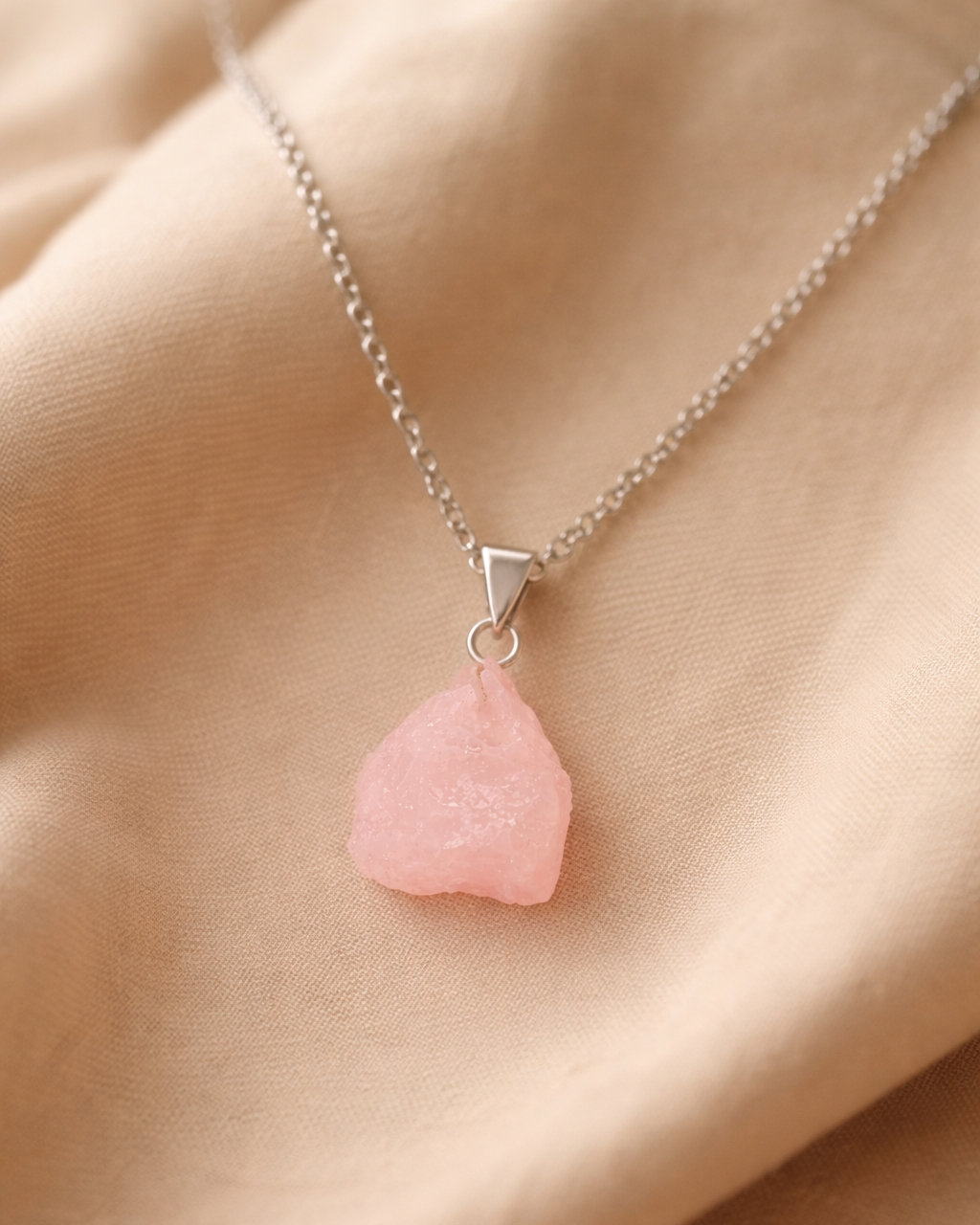 Rose Quartz Raw Crystal Pendant