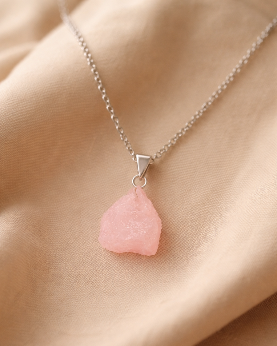 Rose Quartz Raw Crystal Pendant