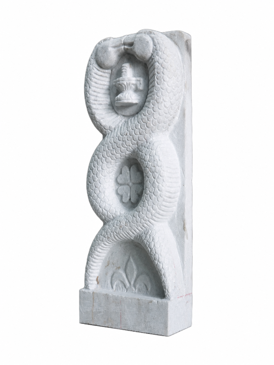 Sri Naga Lingam (Sarpa Lingam) White Marble Statue