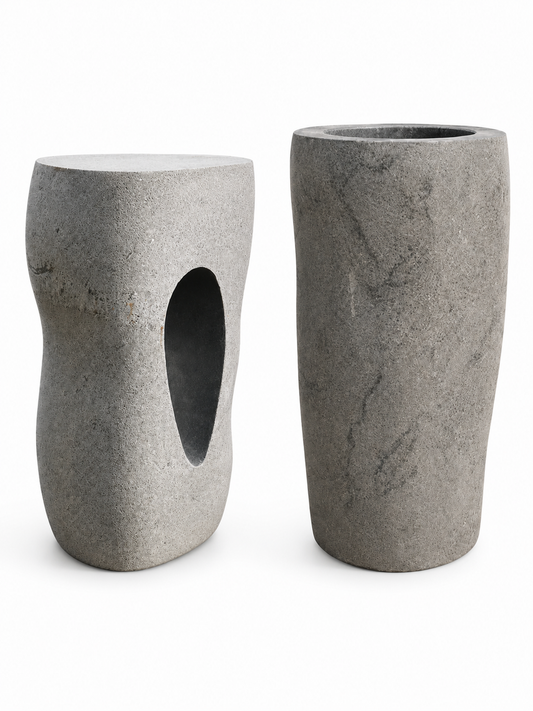 3.6 ft Ornamental Temple Stone Pillars – Pair