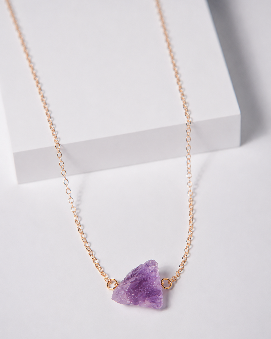 natural raw amethyst stone necklace rex stones