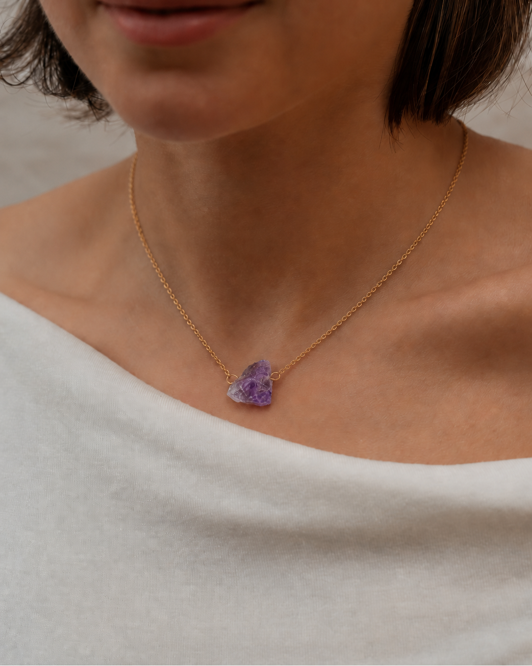 handcrafted natural raw amethyst stone necklace rex stones
