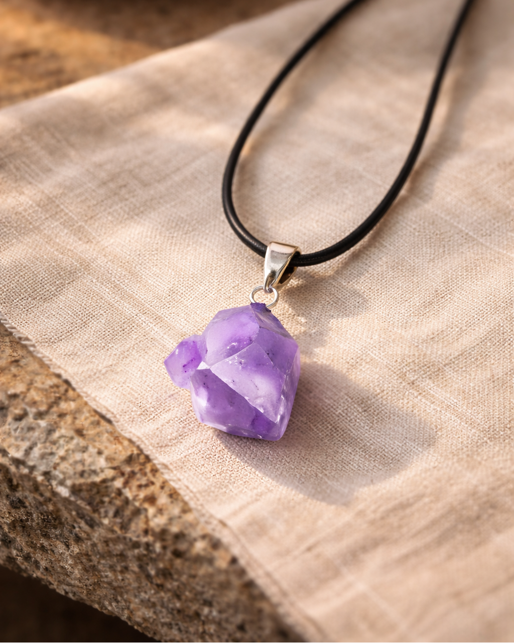 raw amethyst crystal pendant natural amethyst gemstone necklace rex stones