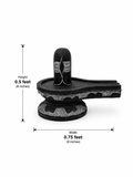 Hand-carved 0.5 ft Third Eye Shiva Lingam statue in natural stone, product view 4 highlighting the sacred carving and form.