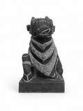 Hand-carved 0.8 ft Adhikara Nandi statue in natural stone, product view 1 highlighting the sculpture and carved details.