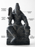 Hand-carved 1.25 ft Agastya Maharishi statue in natural stone, product view 2 highlighting the sage form and carved details.