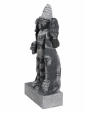 Hand-carved 1.25 ft Angaraka Bhagavan Navagraha statue in natural stone, product view 4 highlighting the planetary deity form and carved details.