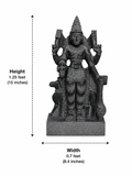 Hand-carved 1.25 ft Angaraka Bhagavan Navagraha statue in natural stone, product view 5 highlighting the planetary deity form and carved details.