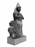 Hand-carved 1.25 ft Budha Bhagavan Navagraha statue in natural stone, product view 4 highlighting the planetary deity form and carved details.
