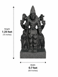 Hand-carved 1.25 ft Guru Bhagavan Navagraha statue in natural stone, product view 5 highlighting the planetary deity form and carved details.