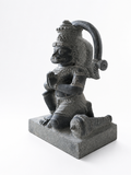 Hand-carved 1.25 ft Hanuman statue in natural stone, product view 3 highlighting the sculpture and carved details.