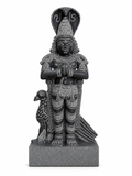 Hand-carved 1.25 ft Ketu Bhagavan statue in natural stone, product view 1 highlighting the Navagraha form and carved details.