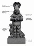 Hand-carved 1.25 ft Ketu Bhagavan statue in natural stone, product view 2 highlighting the Navagraha form and carved details.