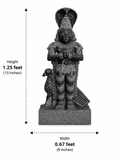 Hand-carved 1.25 ft Ketu Bhagavan statue in natural stone, product view 5 highlighting the Navagraha form and carved details.
