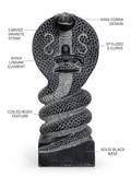 Hand-carved 1.25 ft Naga Shiva Lingam statue in natural stone, product view 2 highlighting the serpent and lingam form.