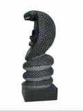 Hand-carved 1.25 ft Naga Shiva Lingam statue in natural stone, product view 3 highlighting the serpent and lingam form.