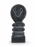 Hand-carved 1.25 ft Naga Shiva Lingam statue in natural stone, product view 5 highlighting the serpent and lingam form.