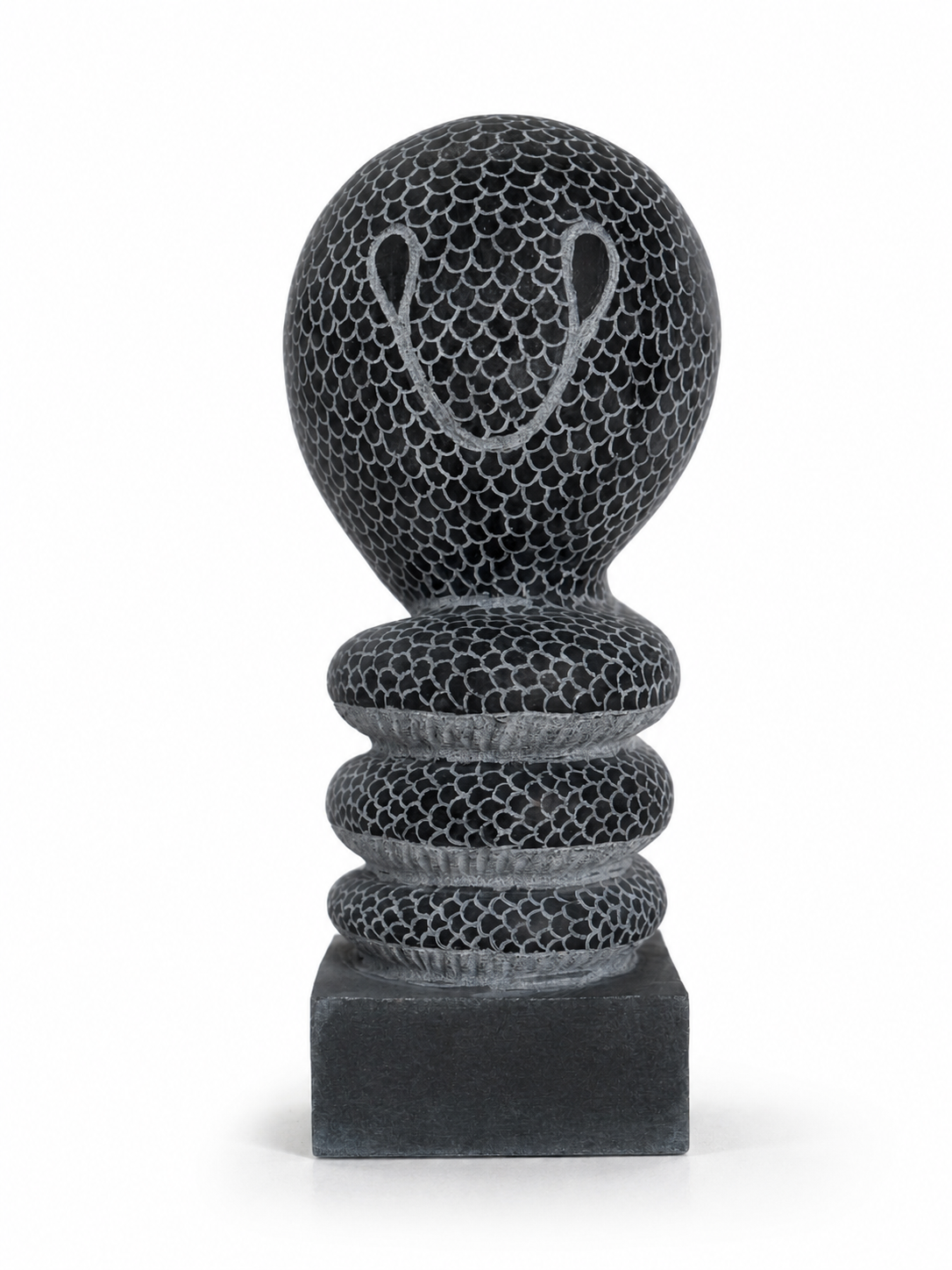 Hand-carved 1.25 ft Naga Shiva Lingam statue in natural stone, product view 5 highlighting the serpent and lingam form.